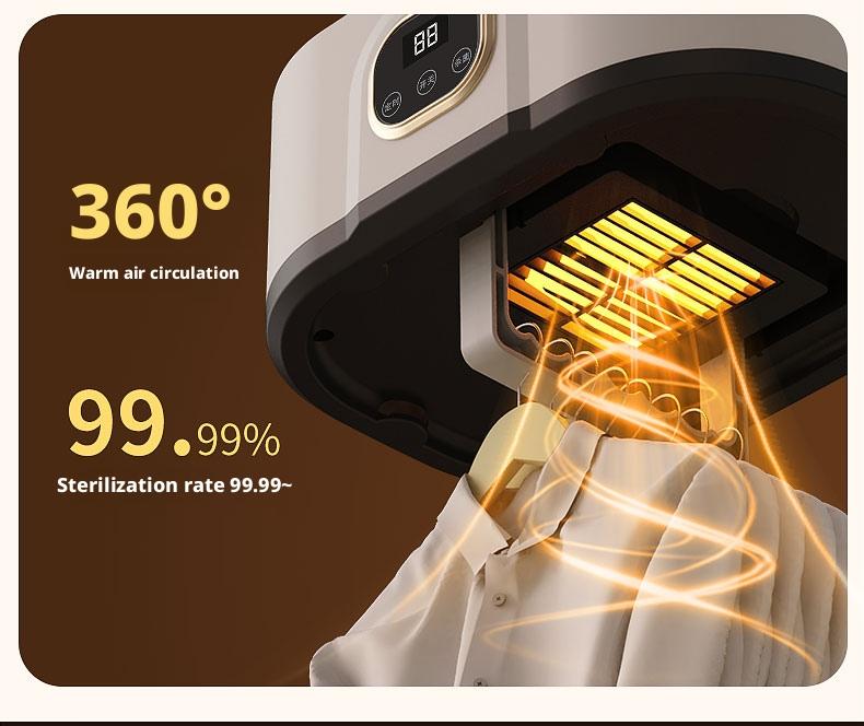 Folding Electric Clothes Dryer, Sterilizer and Dryer, Smart Fast Drying with Timer, Portable and Compact Design for Home, Dorm, Travel, RV Use