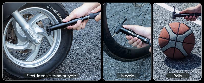 ROCKBROS Mini Bike Pump Presta Schrader 80PSI Portable Bicycle Tire Pump with Multitool,Bike Tool Kit Aluminum Alloy Frame Pump for Road & MTB Bike