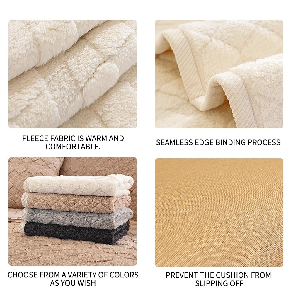 Geometric Velvet Sofa Cushion, Anti-Slip Sofa Cover, Washable Sofa Protector, Soft Sofa Protector, Durable Pet-Friendly Furniture Pad, Decorative Sofa Pillow