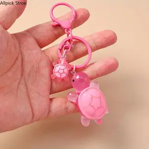1pc Cute Turtle Keychain Kawaii for Women - Cartoon Animal Design, Vibrant Colors, Durable Plastic Shell with Metal Ring Clasp, Decorative Key Ring Accessory for Everyday Carry, Turtle Jewelry, Lightweight Charm, Stylish Keyring