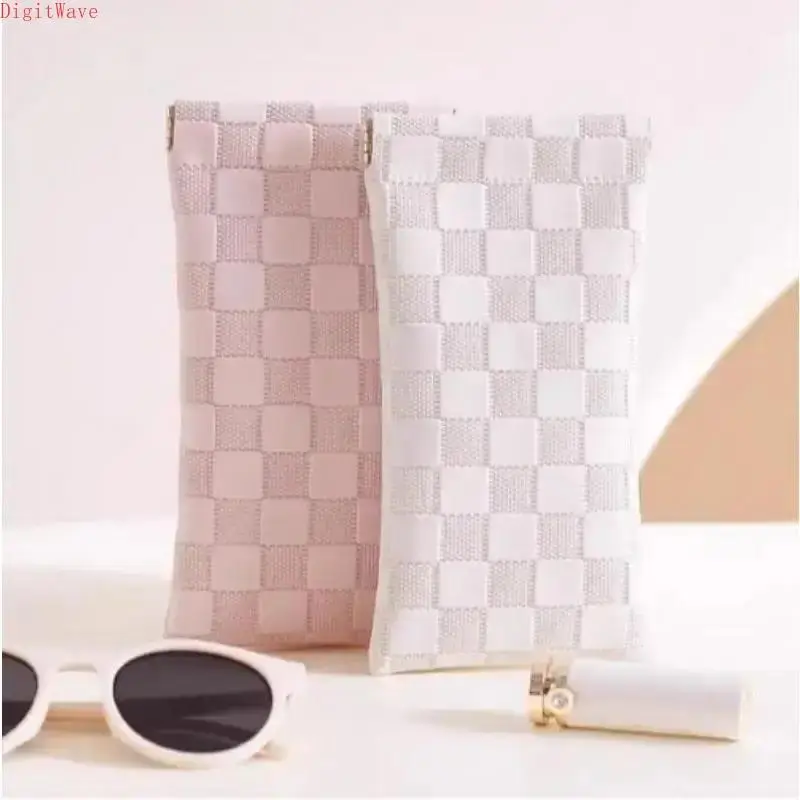 2-Pack Sunglasses Pouches, Textured PU Leather Portable Organizer for Men & Women with Self-Closing Squeeze Top & Universal Fit, Portable Sunglasses Organizer,summer outifit,travel essentials