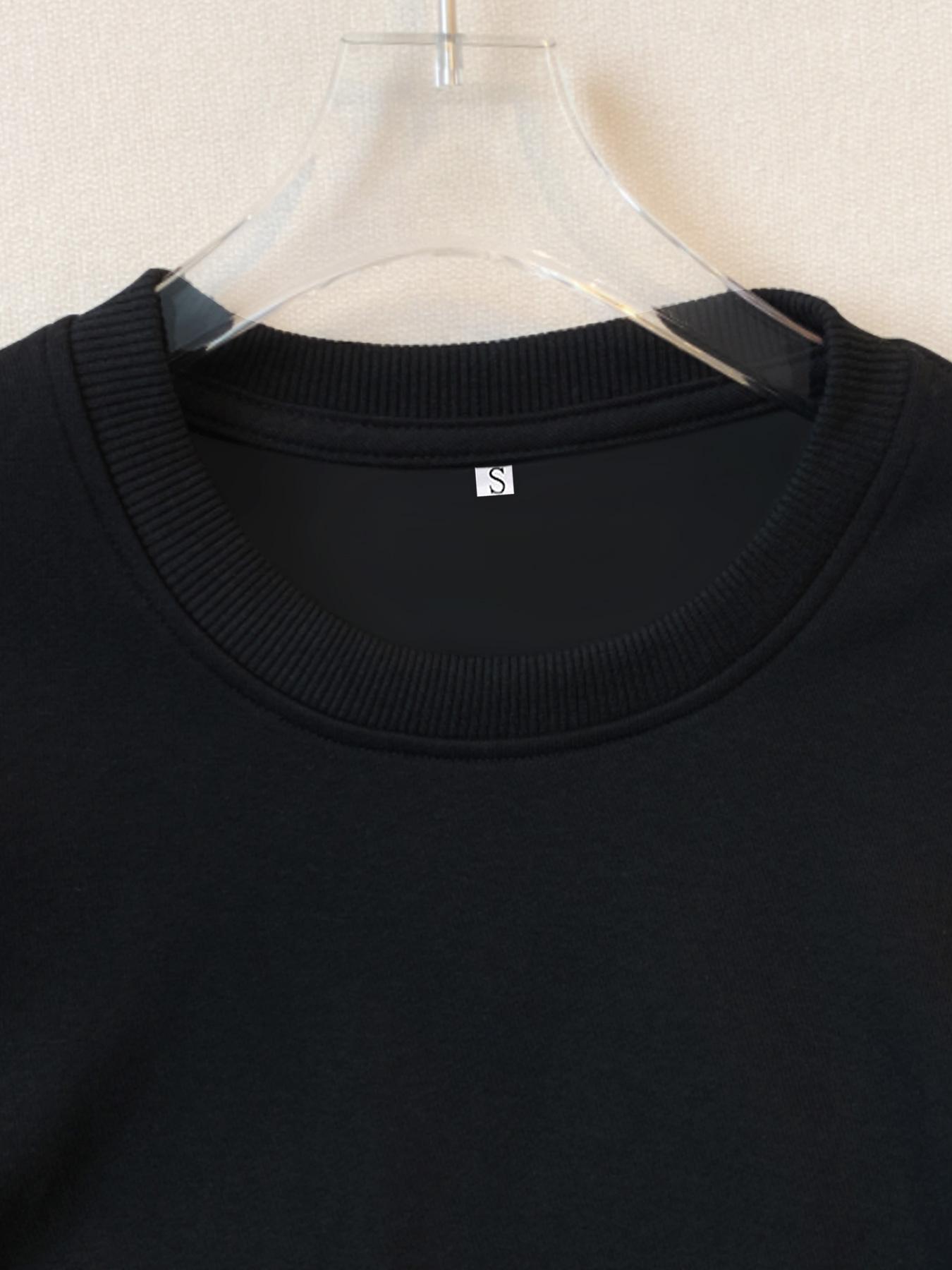 Women's Casual Expression Graphic Pullover Sweater, Soft Long Sleeve Round Neck Sweatshirt, Comfortable Daily Wear, Womenswear