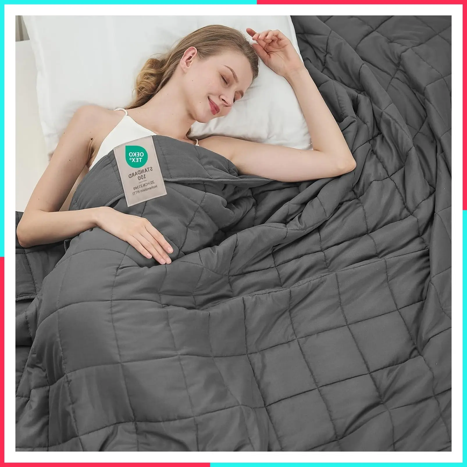 20 lbs Weighted Blanket for Adults 48"x72" Twin Full Size Cooling Microfiber Soft Heavy Throw Blanket, Grey, for 180-220 lbs