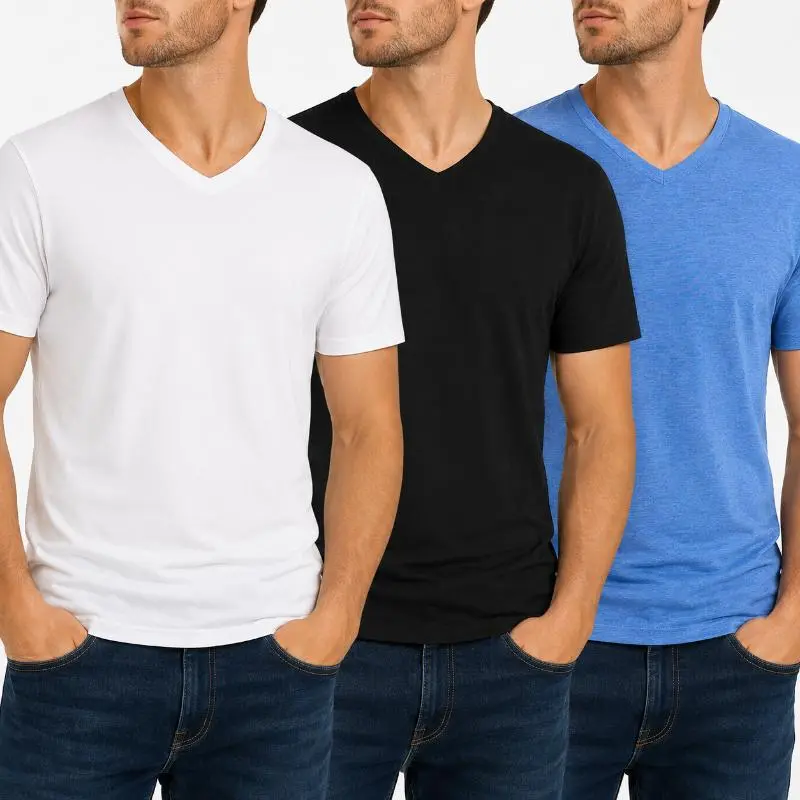 Men's 1/3 Pack V Neck T-Shirts Short Sleeve Casual Tees Soft Lightweight Breathable Basic Tops, Regular Fit Solid Color Shirts for Summer, Everyday Wear, Travel, Work, Gym, Streetwear and Layering, Comfortable Men's Wardrobe Essentials and Gift Set Bundle