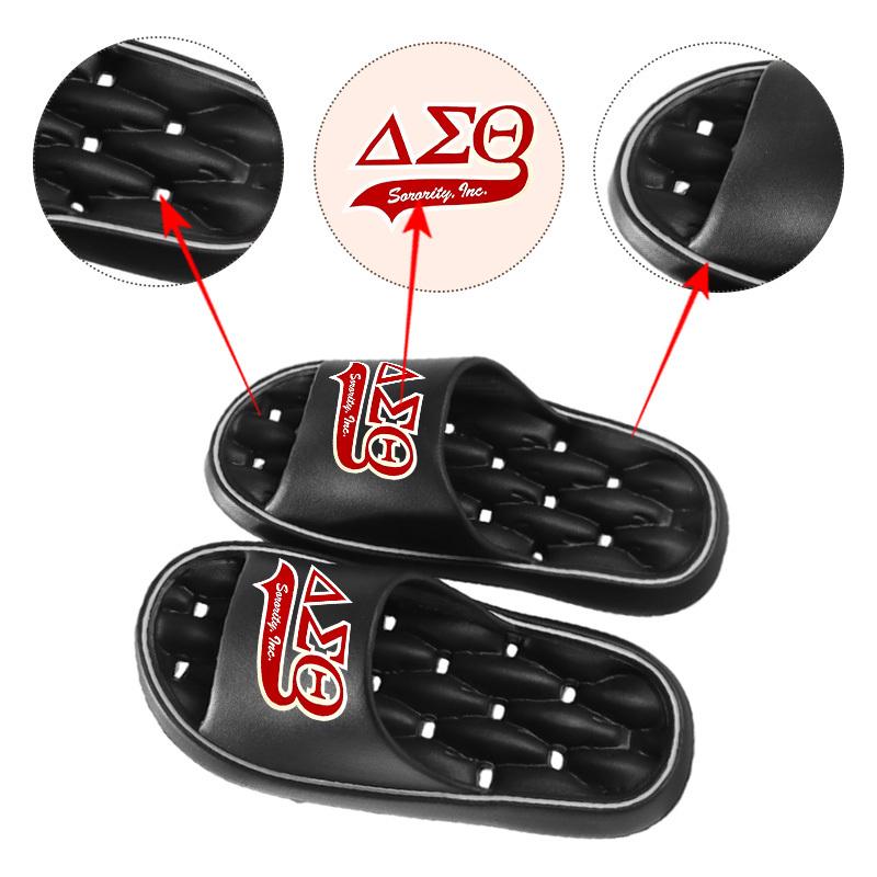1pc Delta Sigma Theta Sorority Slippers Sandals - Sole & Footbed, Soft Sole Comfortable Suitable for &, Unisex Indoor/Outdoor Shoes with Greek Letter, Hand Washable for Home, Beach, Casual Wear (Durable), Women Shoes