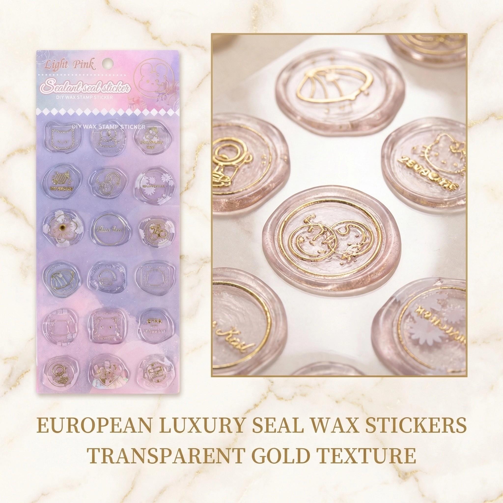 Gold Foil Wax Seal Stamps, High-Quality Embossing Stickers for Scrapbooks, Notebooks, Envelopes, DIY Seals, European Style Decorative Stickers