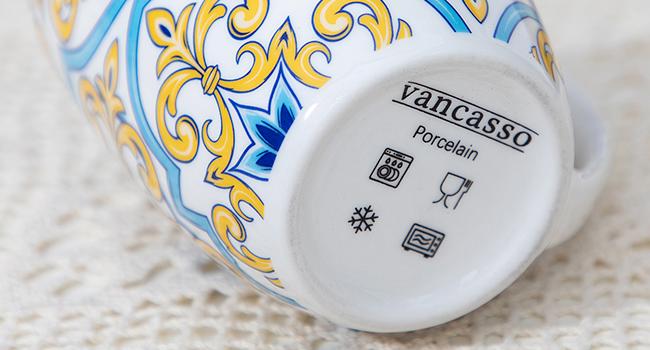 vancasso Jasmin 16-Piece Hand-Painted Arabic Style Dinnerware Set | Colorful Porcelain Plates, Bowls, and Mugs for 4 Tableware