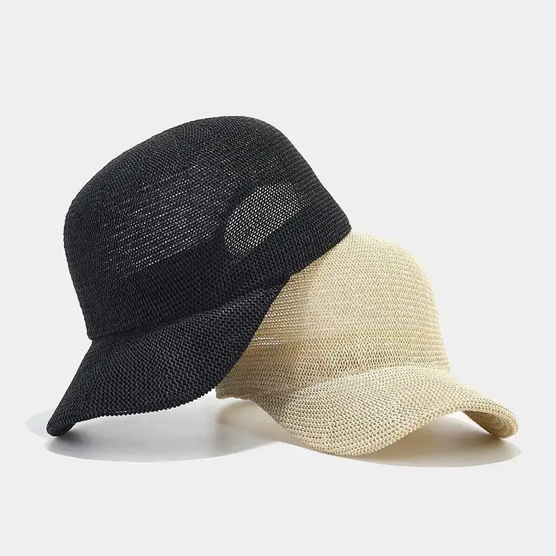 2024 New Summer Breathable Straw Baseball Cap Men Outdoor Paper Sun Hats Women Solid Color Adjustable Shade Beach Hats Wholesale