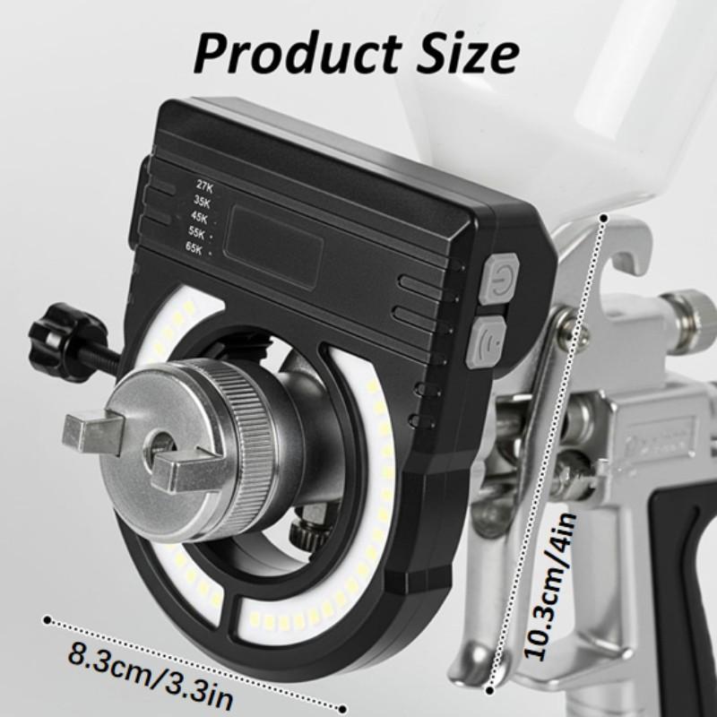 Rechargeable Spray Gun Light, 2700k-6500k LED Lamp, 500/250 Lumens, Uniform Spraying, Reduce Retouching, Universal Automatic Spray Gun Light