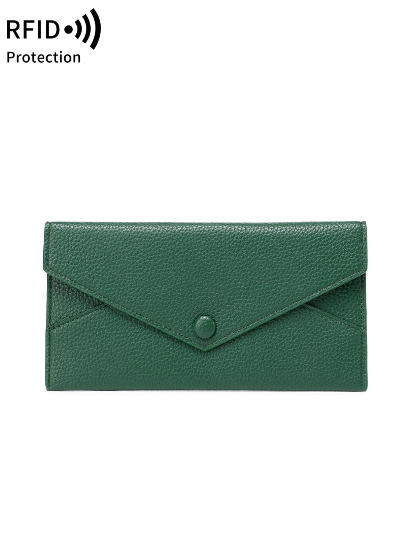 Women's Elegant Solid Color Long Wallet, Fashionable PU Leather Card Holder, Casual Trendy Versatile High-quality Daily Wallet