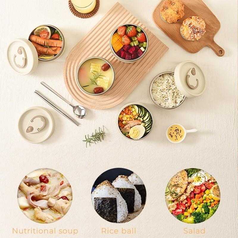 3 piece stainless steel lunch box,🍗🥦🍓🍲 multi-layer insulated portable outdoor food container with bag, sealed lid, suitable for office use and travel. Lunch Box for Work Stay Healthy & Organized ! Ideal for School Office Camping Outdoor Meals portable