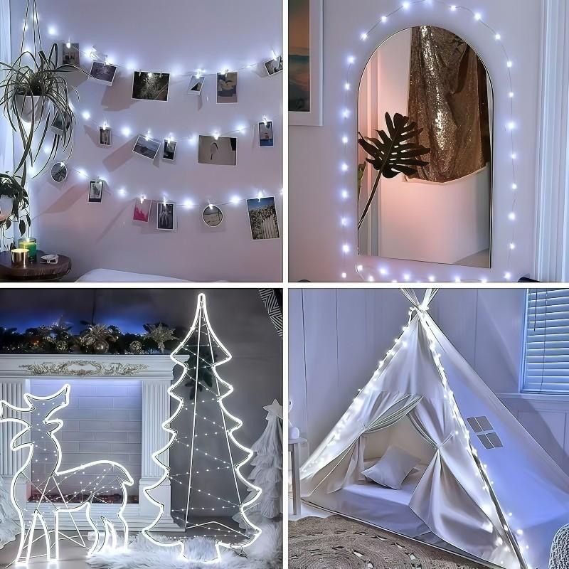 Remote-Control Eight-mode Copper Wire String Lights, Atmosphere Remote-Control Fairy Lights, Indoor Decoration for Bedrooms and Living Rooms, Decoration for Birthday Parties, and String Lights for Christmas and Thanksgiving Scene Setup.