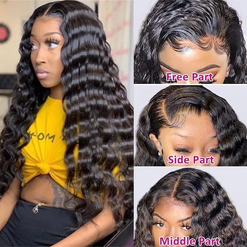 [30inch Only $118] Bling Hair Deep Wave 13x6 Lace Front Wigs Human Hair Pre Plucked 180% Density HD Transparent 13x4 Lace Frontal Wigs For Women Human Hair Lace Front Wigs Deep Curly Lace Front Wig