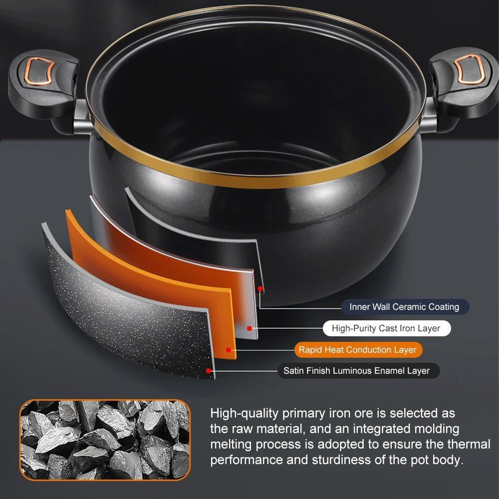 Micro Improved Pressure Cooker 8.45Qt Nonstick Cooking Pot Fast Cooking Kitchen Cookware with Safety Valve Glass Lid for Gas Stovetop Kitchenware