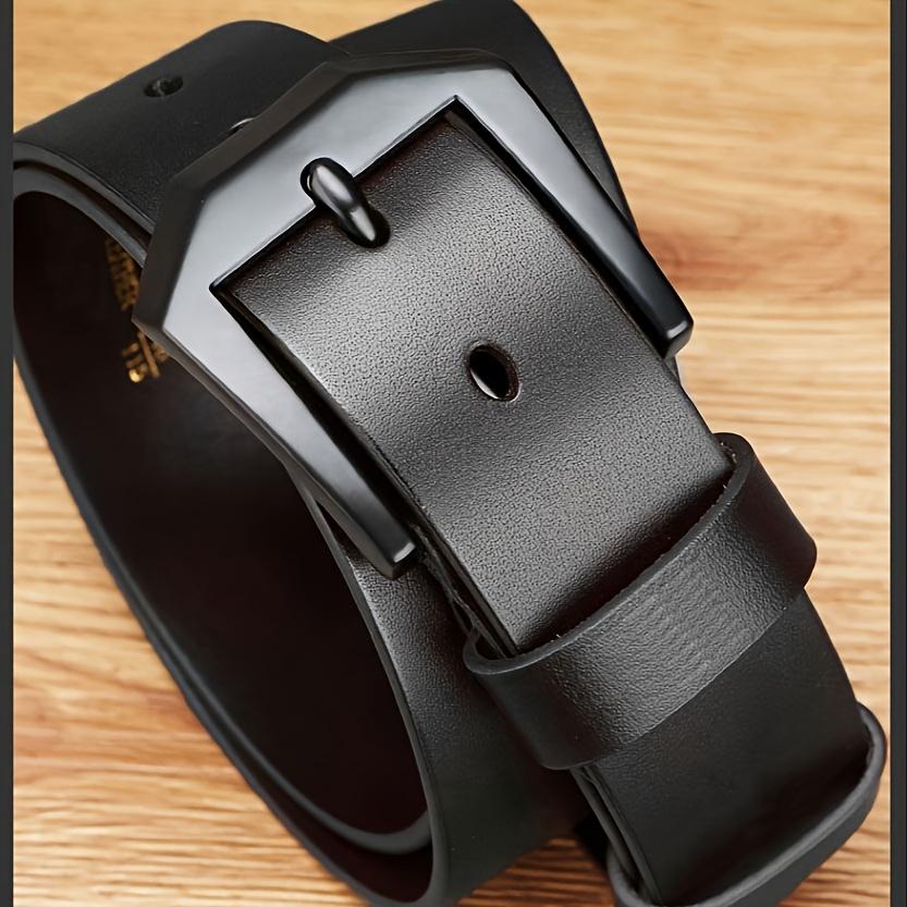 1 men's belt, vintage casual business style, adjustable black/brown belt body, paired with an alloy square buckle