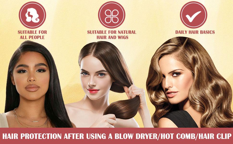 Coconut Heat Protection Spray and Rosemary Hair Growth Oil - Moisturize Detangling Brush Natural Ingredients Split Ends Thermal Protectant