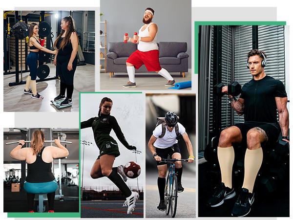 Tinylemon 3 Pack Plus Size Sports Socks for Women & Men, Extra Wide Calf Sports Stockings for Running, Athletic