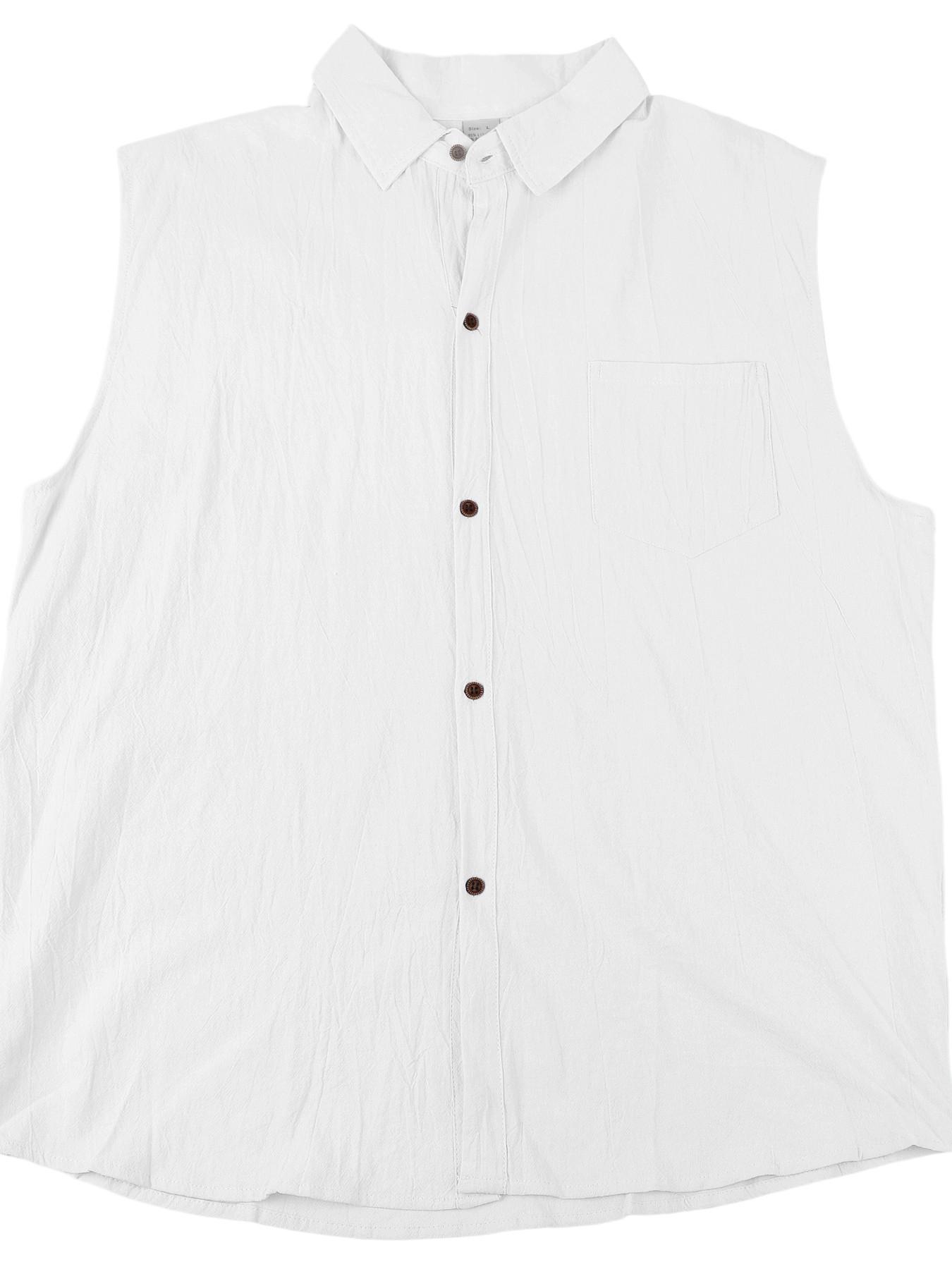 Men's Summer New Arrival Loose Linen Simple Casual Sleeveless Beach Shirt, Comfortable and Stylish, Perfect for Warm Weather
