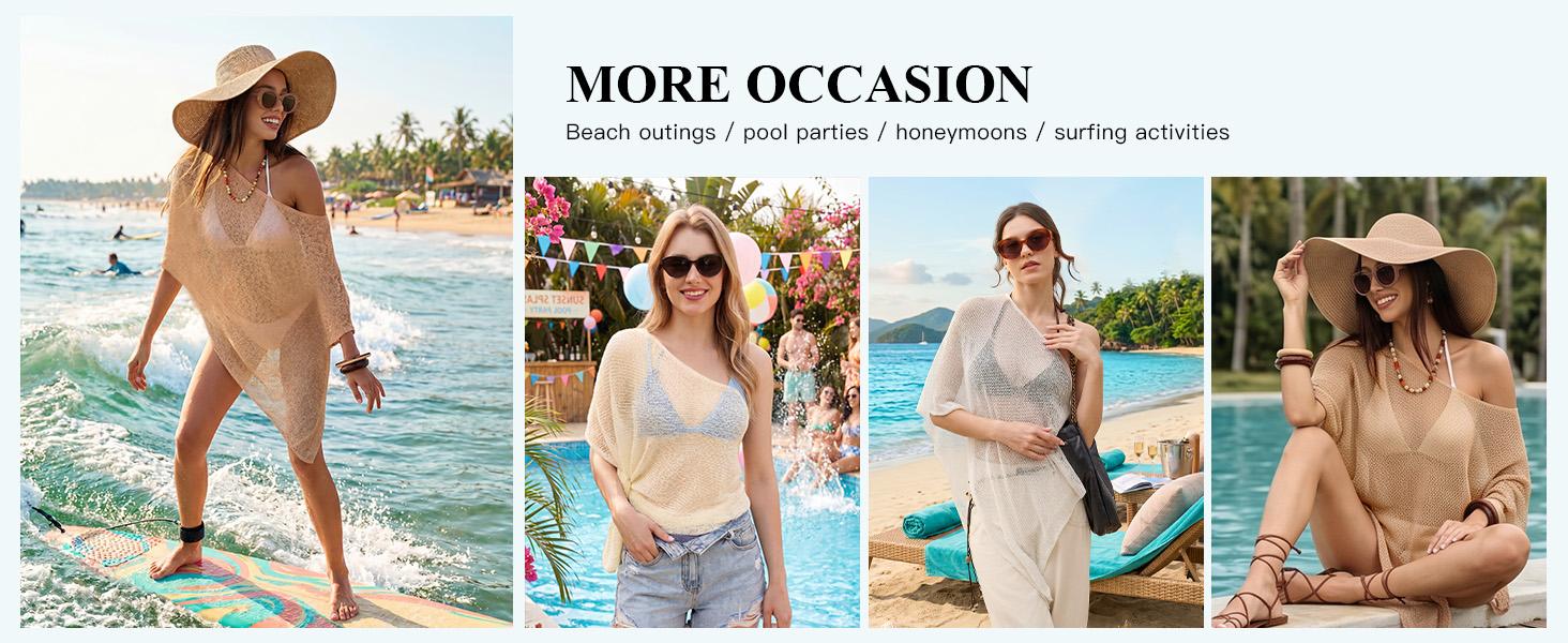 Saodimallsu Womens Sheer Cover Ups Lightweight Crochet Knit Mesh Shrug Summer Trendy Batwing Sleeve Boho Poncho Tops tiktokshopspringglowup