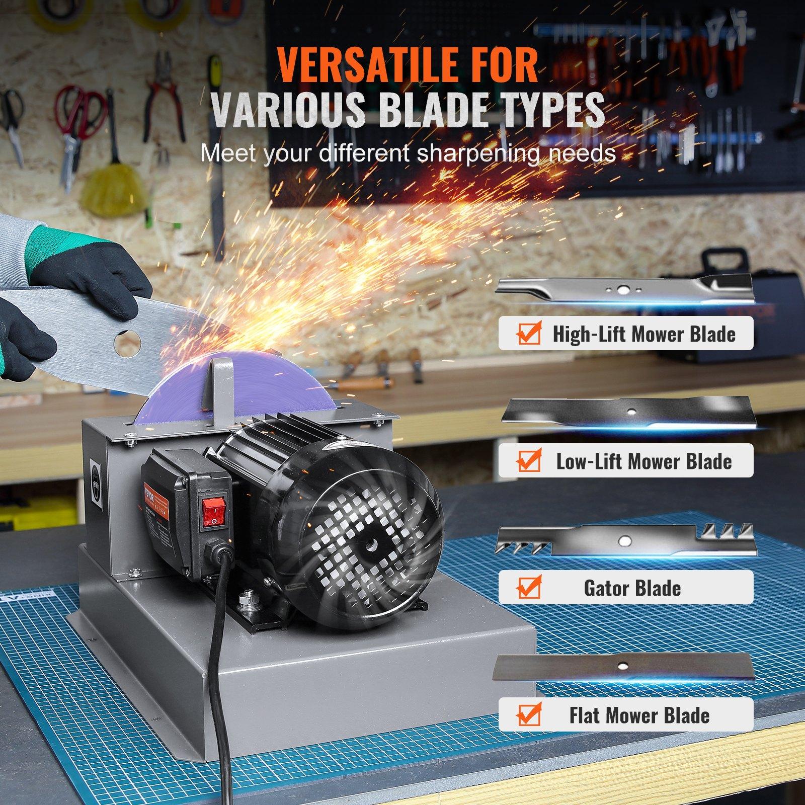 2/3HP 500W & 1HP 750W Lawn Mower Blade Sharpeners, 7/9-inch Ceramic Grinding Wheel, Powerful Bench Sharpening Machines for High/Low Lift, Gator, & Flat Blades