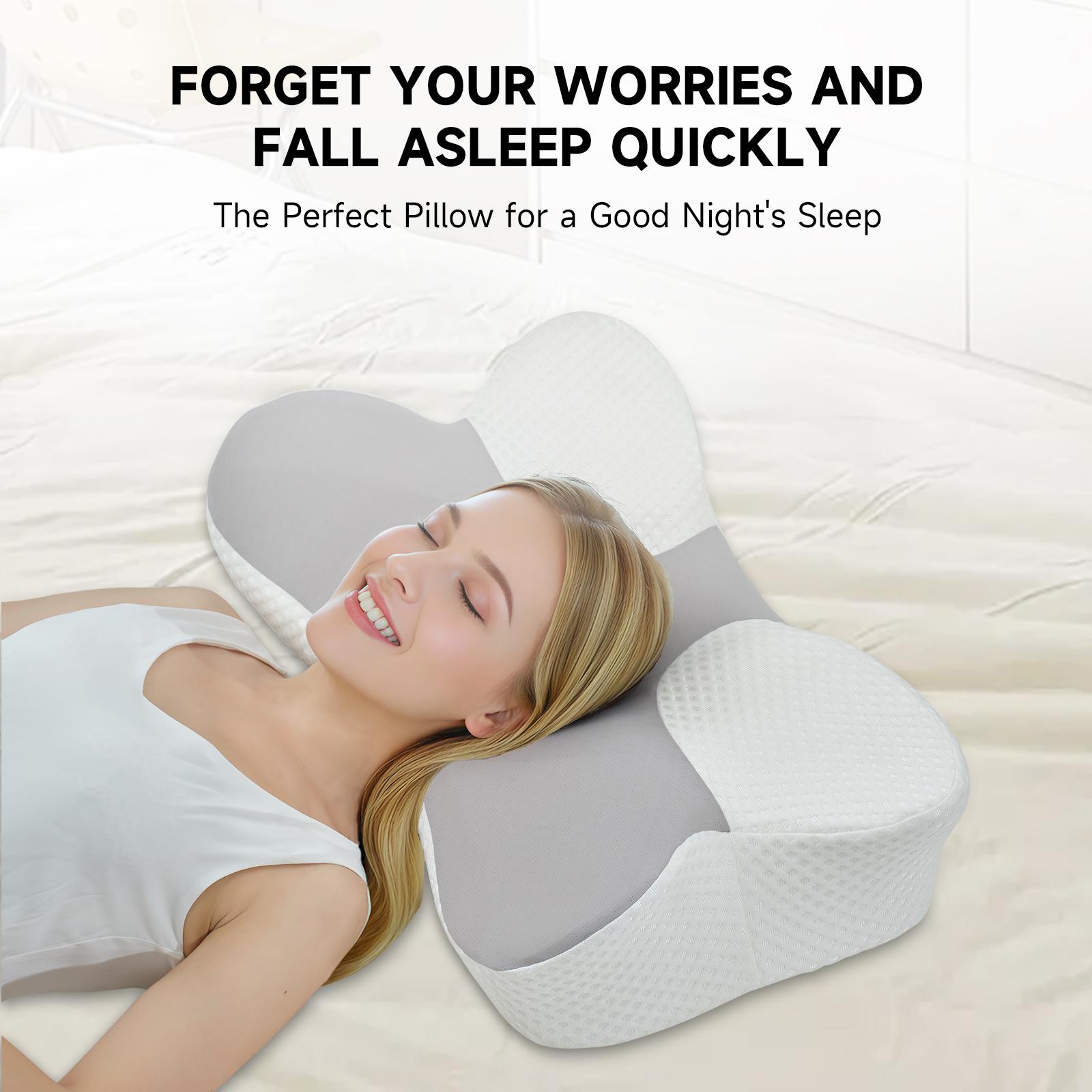 VIZIM Infinity Memory Foam Pillow, Soft & Comfortable Cervical Neck Support Pillow for Sleeping, Ergonomic Bed Pillow for Family, Bedroom & Gift Use