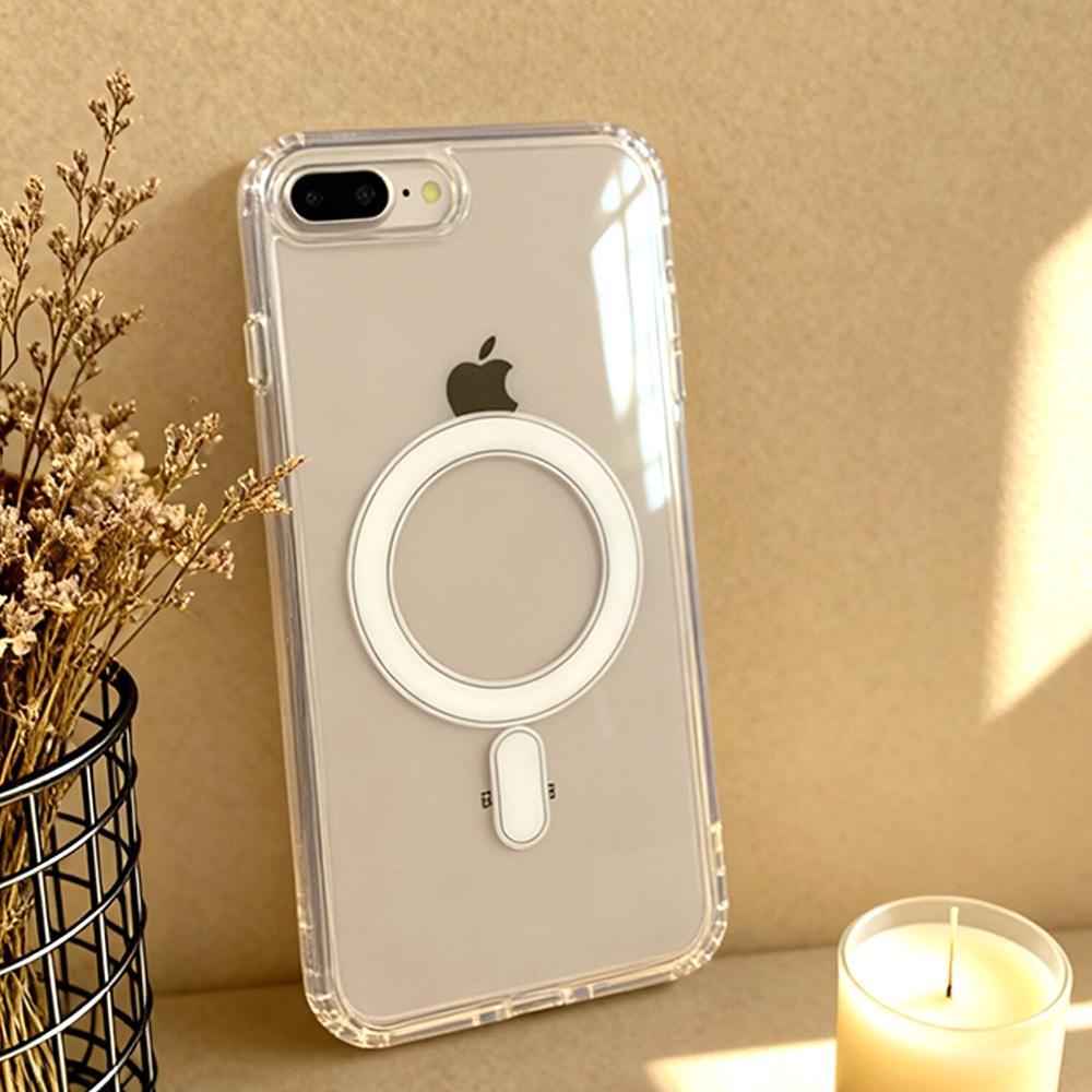 For iPhone 7 8 SE2 SE3 7Plus 8Plus Hard Acrylic Protective Cover Magnetic Wireless Charge Clear Protector Case