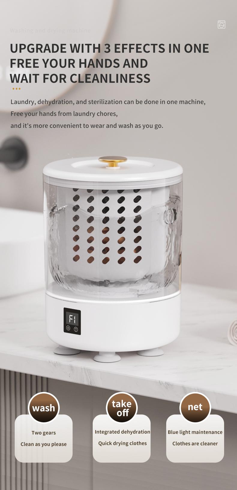 Portable Mini Automatic Washing Machine, Compact Design, Ideal for Dorms, Camping, Car Use, Lightweight, Fast Wash and Spin Dry, Easy to Clean Clothes