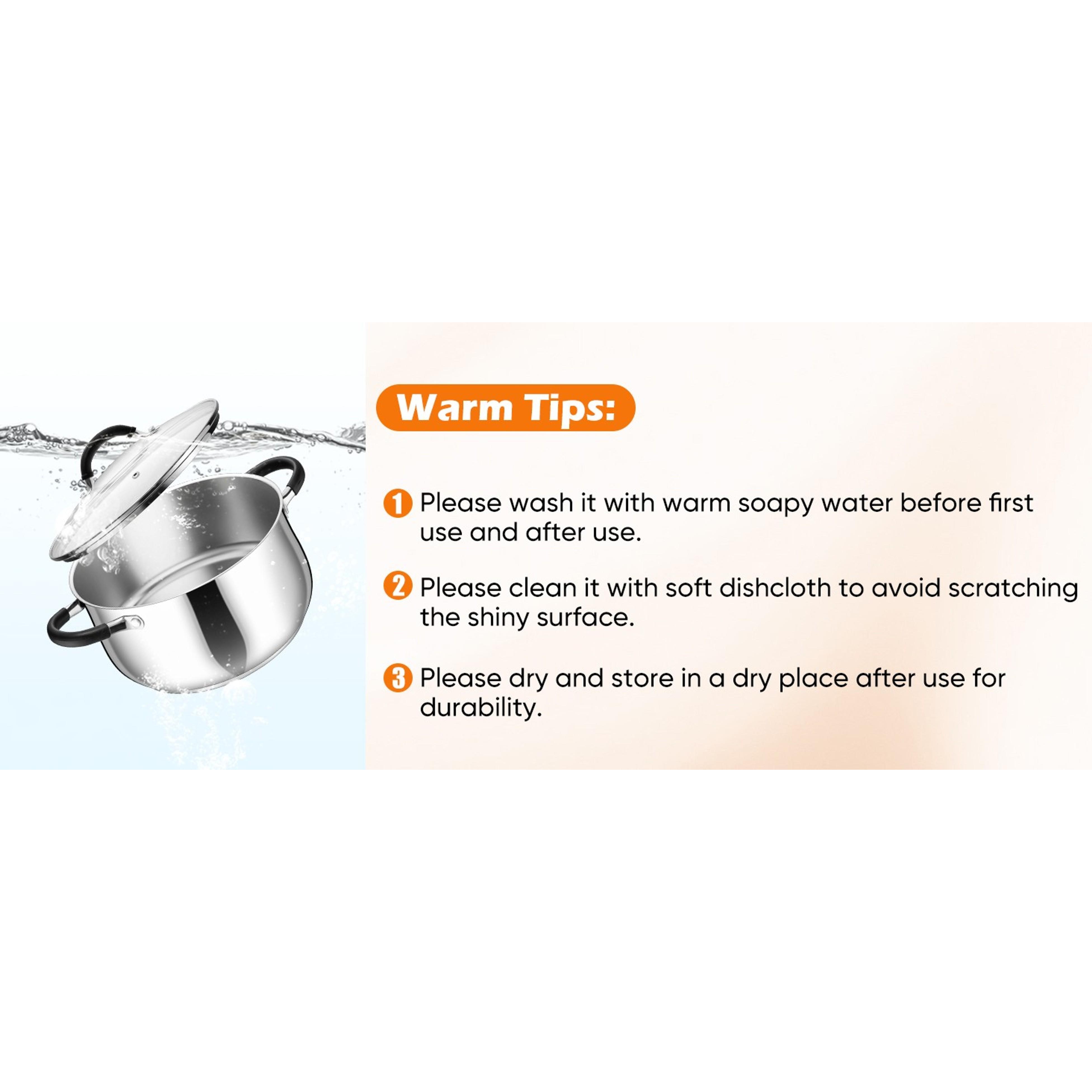 6 Qt Stainless Steel Stock Pot, Tri-Ply Bottom Soup Cooking Pot with Visible Lid, Dual Heatproof Handles, Fits Induction Gas All Stoves, Non-Toxic & Dishwasher Safe for Pasta Soup Stew 6 Qt Stainless Steel Stock Pot, Tri-Ply Bottom Soup Cooking Pot with Visible Lid, Dual Heatproof Handles, Fits Induction Gas All Stoves, Non-Toxic & Dishwasher Safe for Pasta Soup Stew