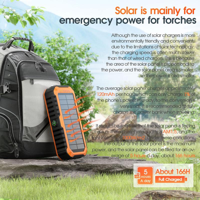 Diamuar Solar Charger Power Bank 40000mAh Built in 4 Cables and Hand Crank, Portable Charger 22.5W Fast Charger 6 Outputs & 4 Inputs External Battery Pack with Bright Flashlight and Compass Diamuar Solar Charger Power Bank 40000mAh Built in 4 Cables and Hand Crank, Portable Charger 22.5W Fast Charger 6 Outputs & 4 Inputs External Battery Pack with Bright Flashlight and Compass