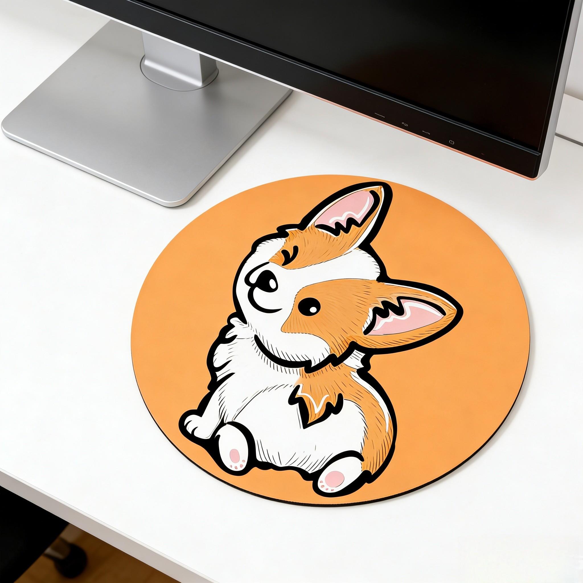 Fashionable Cartoon Round Mouse Pad, Non-Slip Rubber Base, Small Desktop Mat for PC/laptop, Gaming/mouse Pad, Gift for Girls/women, 7.87 Inches