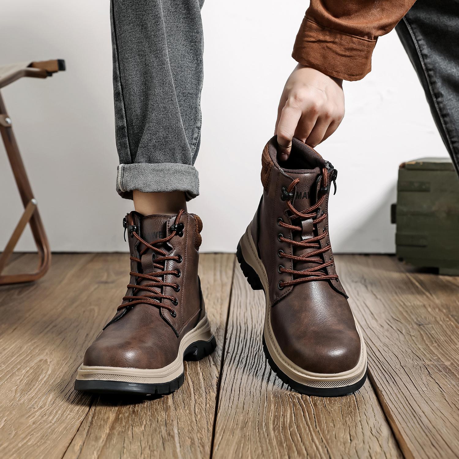 New Safety Boots Men Work Indestructible Shoes Sneakers Steel Toe Protective Boots Anti-smash Anti-puncture Work Sneakers Water resistant Slip Resistant Roofing Shoes wear resistant