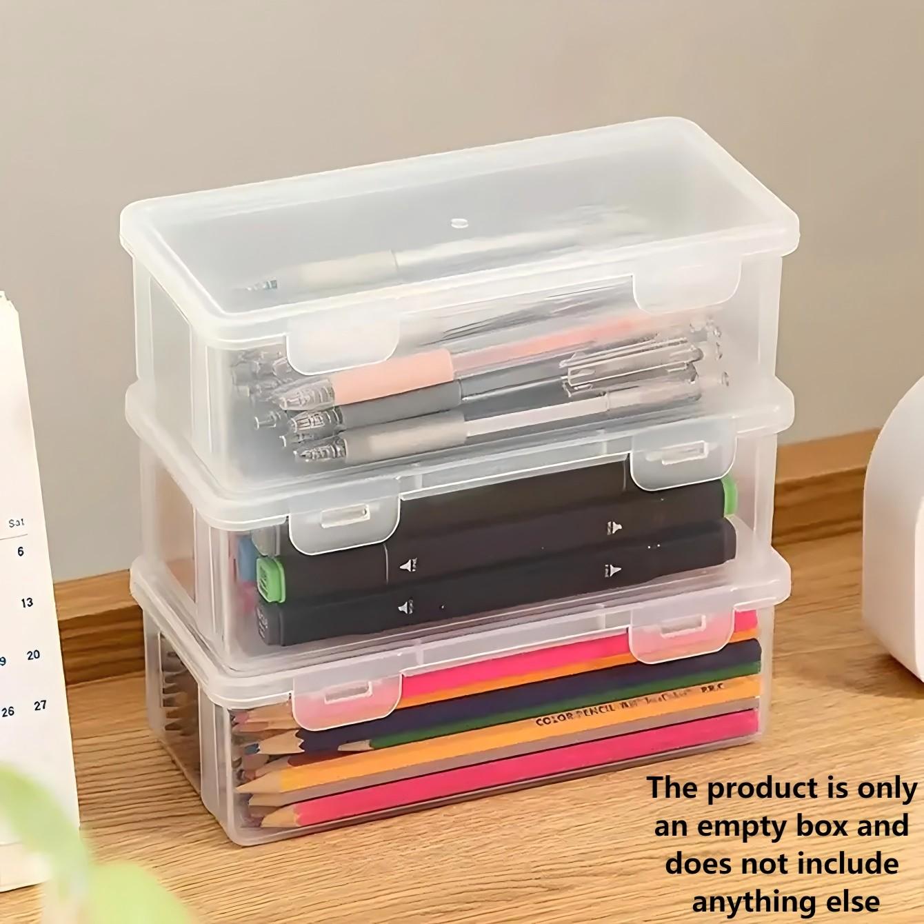 4 Pack Large Clear Storage Boxes with Lids, Heavy Duty Organizer Containers, Stackable Plastic Bins for Office, Arts & Crafts Supplies, Lightweight & Portable with Snap-On Lids, Frosted Lids, Durable & Sturdy Structure, Ideal Home & Workspace Organization
