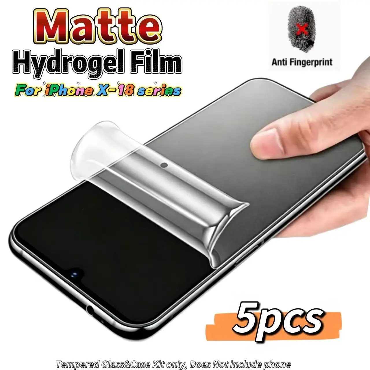 5pcs Matte Frosted Full Coverage Water Gel Smartphone Screen Protector for iPhone 18/17/16/15/14/13/12/11/xsms, Anti-Scratch, Anti-Fingerprint