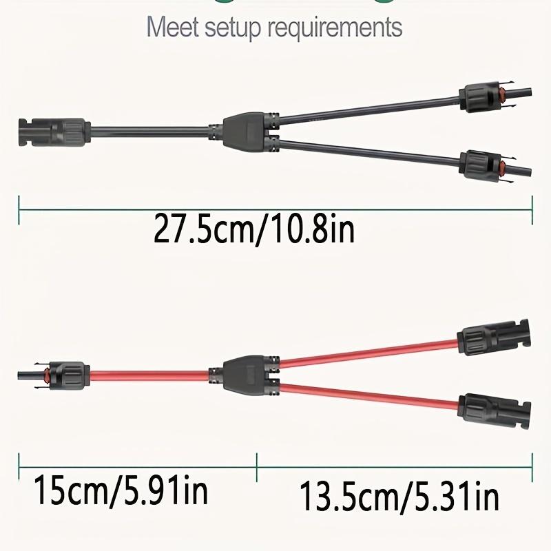 2pcs Solar Connector Photovoltaic Panel Adaptor Y BranchPlug 1 To 2 Parallel Connection of Battery PlateAssembly RV PV Group Line