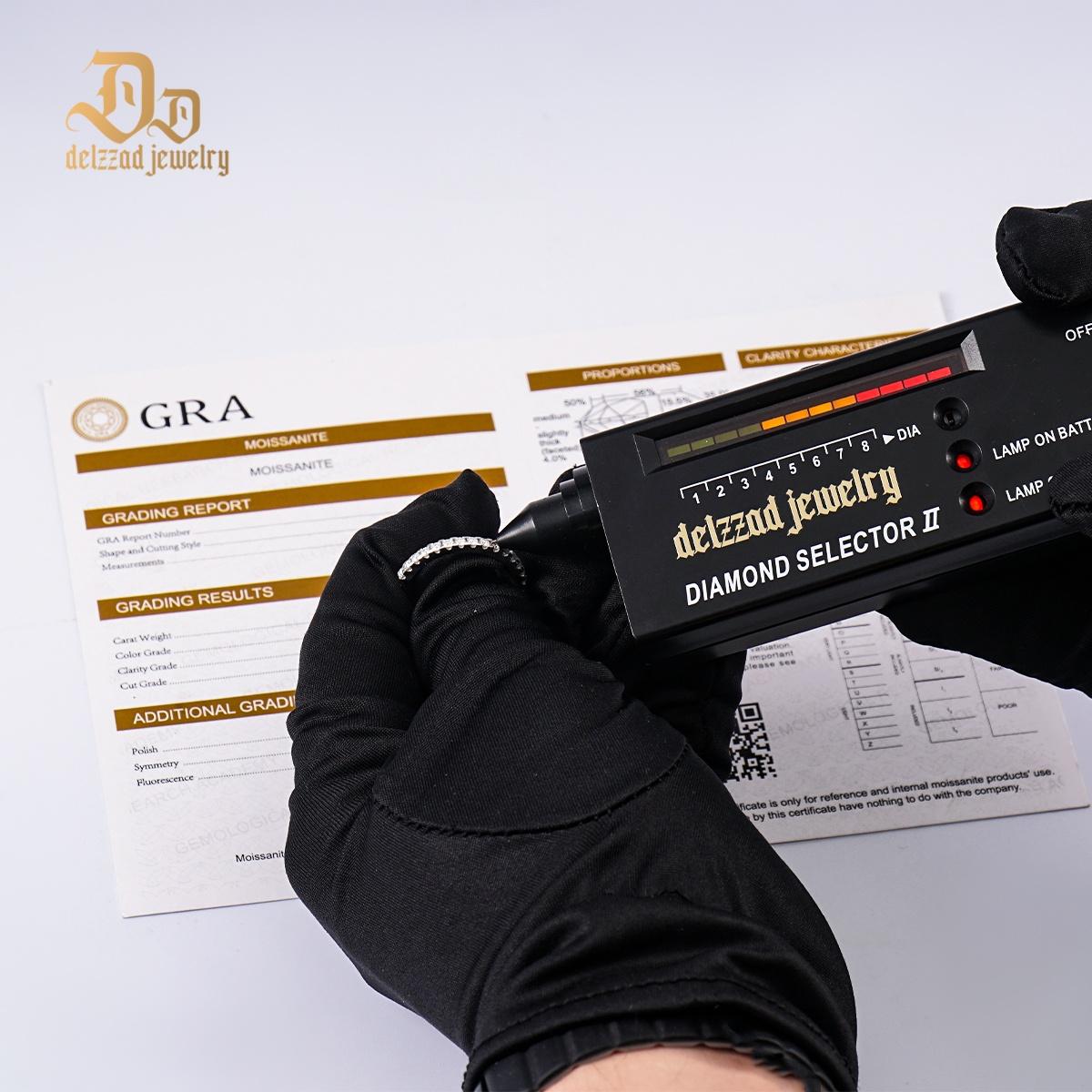 Delzzad 18K Gold-Plated Eternity Ring Band Lab-Created Moissanite Wedding Ring S925 Sterling Silver/Copper Moissanite Jewelry Perfect Christmas Gift