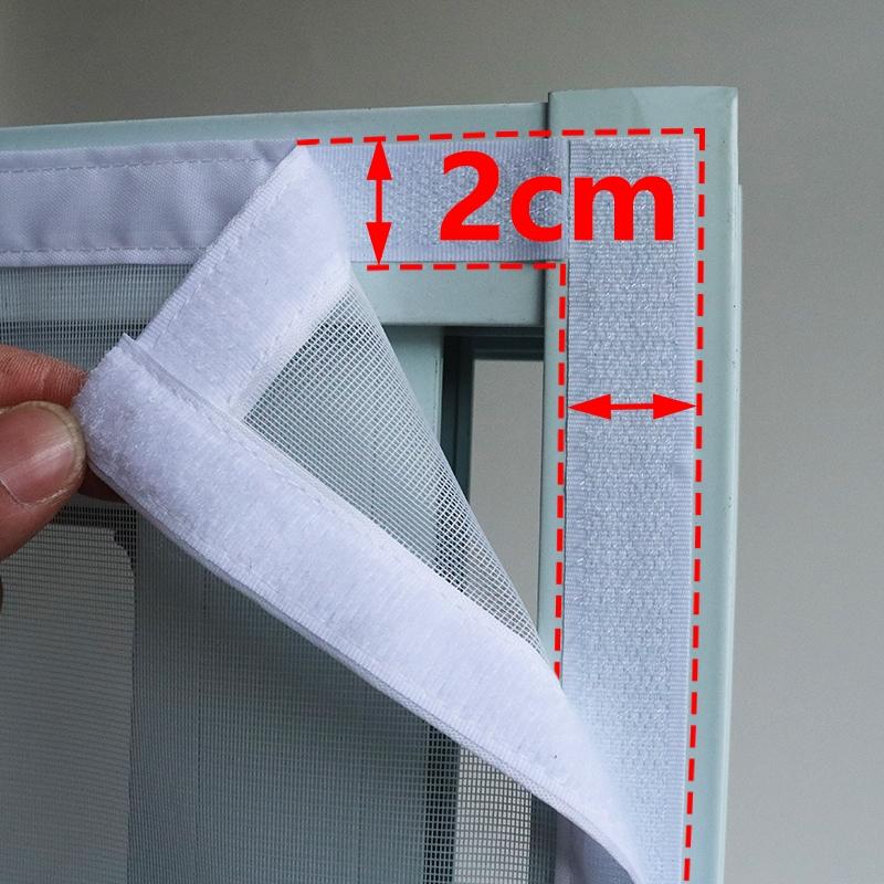 White Bordered Mesh Screen with Hook & Loop – Mosquito & Insect Protection, Breathable Multi-Purpose Decorative for Home Windows & Doors