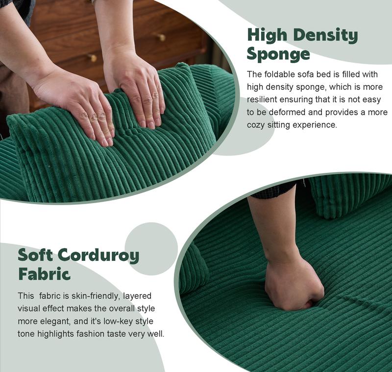 QAK 76‘’ Cloud Floor Sofa Bed High-Quality Convertible Comfy Corduroy Fabric, Premium Sponge Padding, Multi-Functional Floor Sofa & Mattress for Living Room Upholstered Soft Couch QAK 76‘’ Cloud Floor Sofa Bed High-Quality Convertible Comfy Corduroy Fabric, Premium Sponge Padding, Multi-Functional Floor Sofa & Mattress for Living Room Upholstered Soft Couch