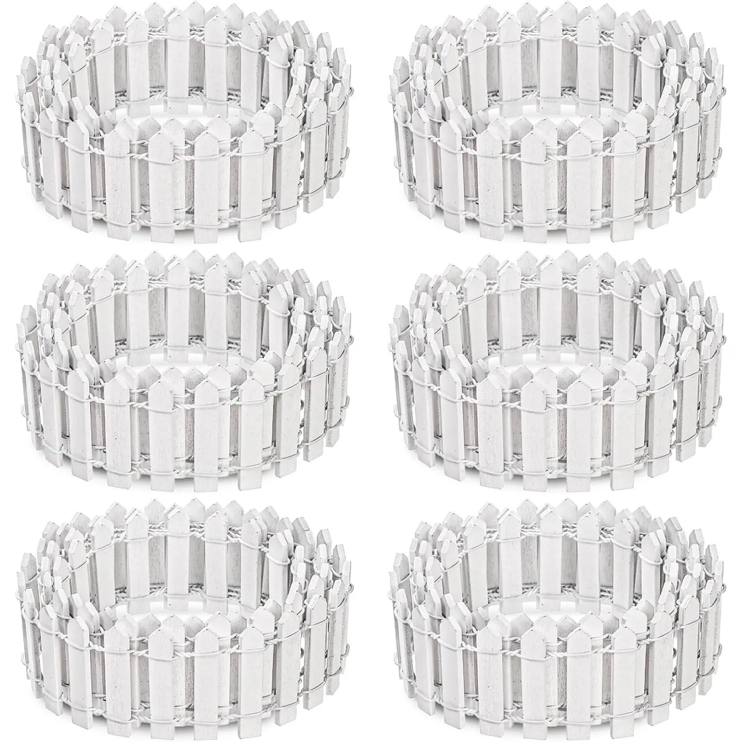 6 Pieces 35 Inches (Total 210") Miniature Fairy Garden Fence, Decorative Wood Picket Fence Mini White Garden Fence for Crafts, DIY Project