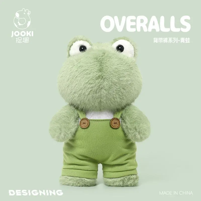 31cm New Simulated Funny Overalls Frog Doll Plush Toy Handmade Cartoon Animals Children's Birthday Gift Fun Doll