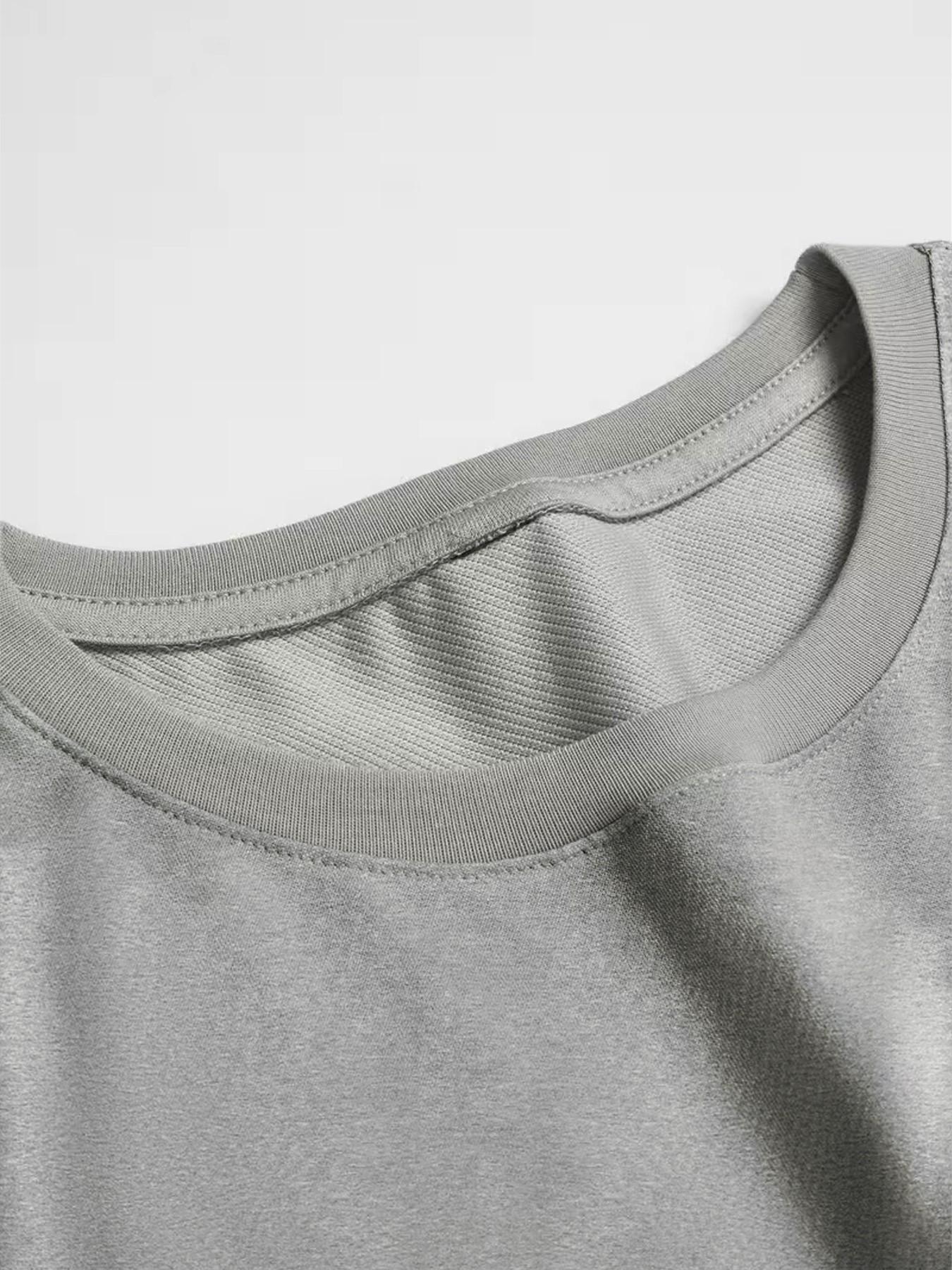 Men's Round Neck T-Shirt, Creative Geometric Print, Slim-Fit Retro Style, Casual Long Sleeve, Perfect for Daily Wear, Gifts, Events