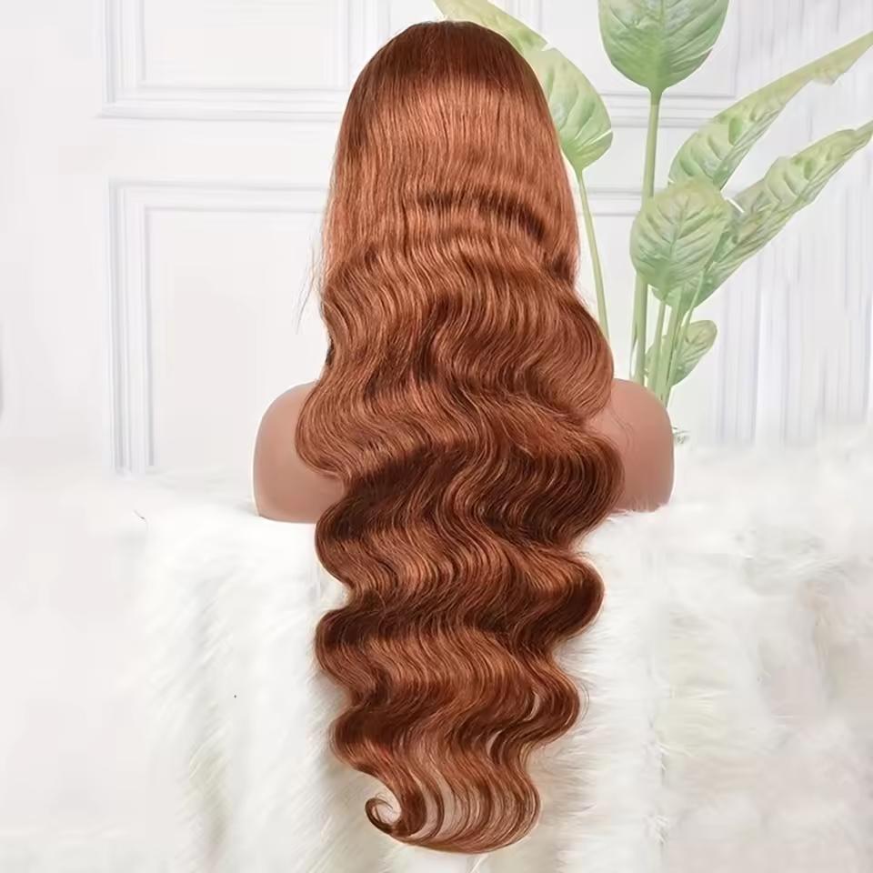 Bling Hair Hd Transparent 13x6 13x4 Lace Front Human Hair Wigs Reddish Brown(Ginger) Colored #33 Preplucked Remy Brazilian Body Wave Lace Frontal Wig For Women #TikTokShopHolidayHaul