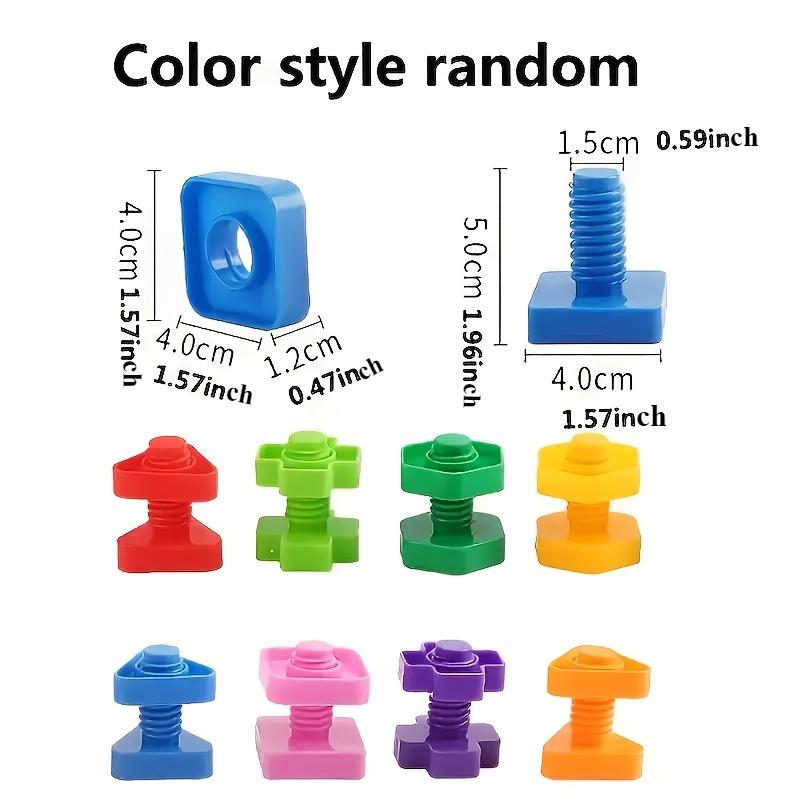 Nuts and Bolts, 20pcs Fine Motor Skills Occupational Relax Toys for Kids, Shapes and Colors Matching Toys, Building Construction Game