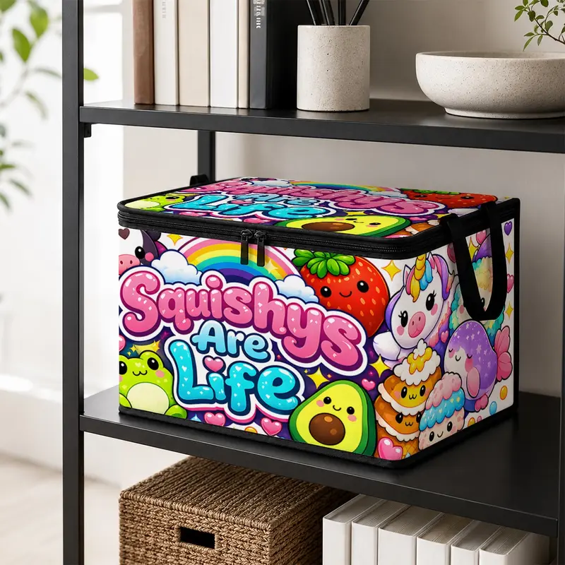 Cute Cartoon Large Capacity Storage Box, Soft Fabric Foldable Organizer ...