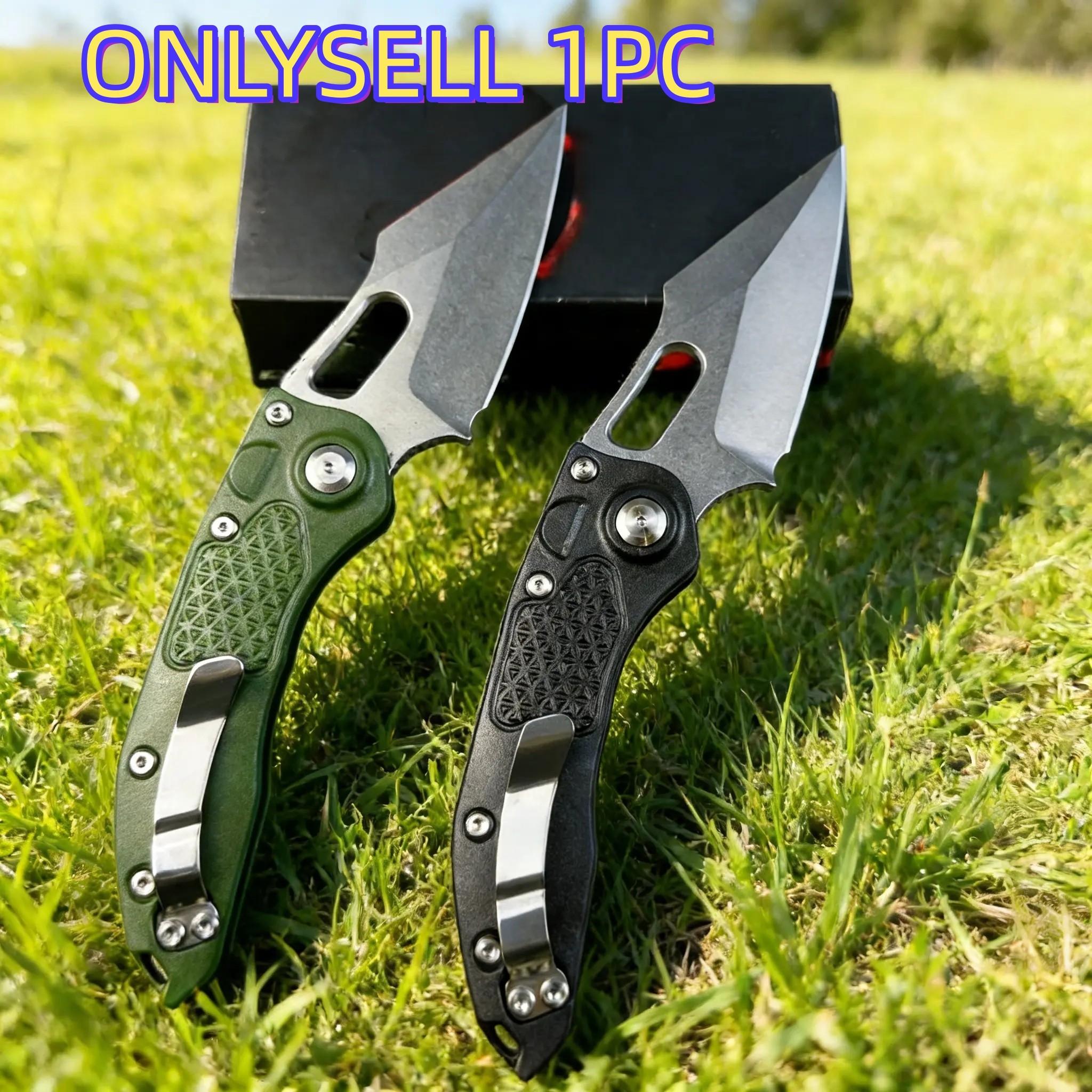 Edc Folding Knife with Axis Lock, Non-Slip Handle, Stone Wash Blade, Ideal for Outdoor Survival and Box Opening, Versatile Tool Knife