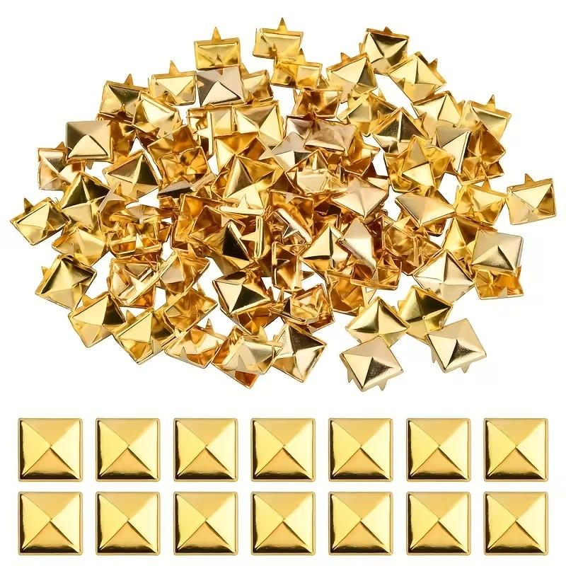 101 Metal Pyramid Rivets, 4-Prong Square Head Nails, Ideal for Leather Crafts, Punk Rock, Clothing, Bags, Shoe Crafting