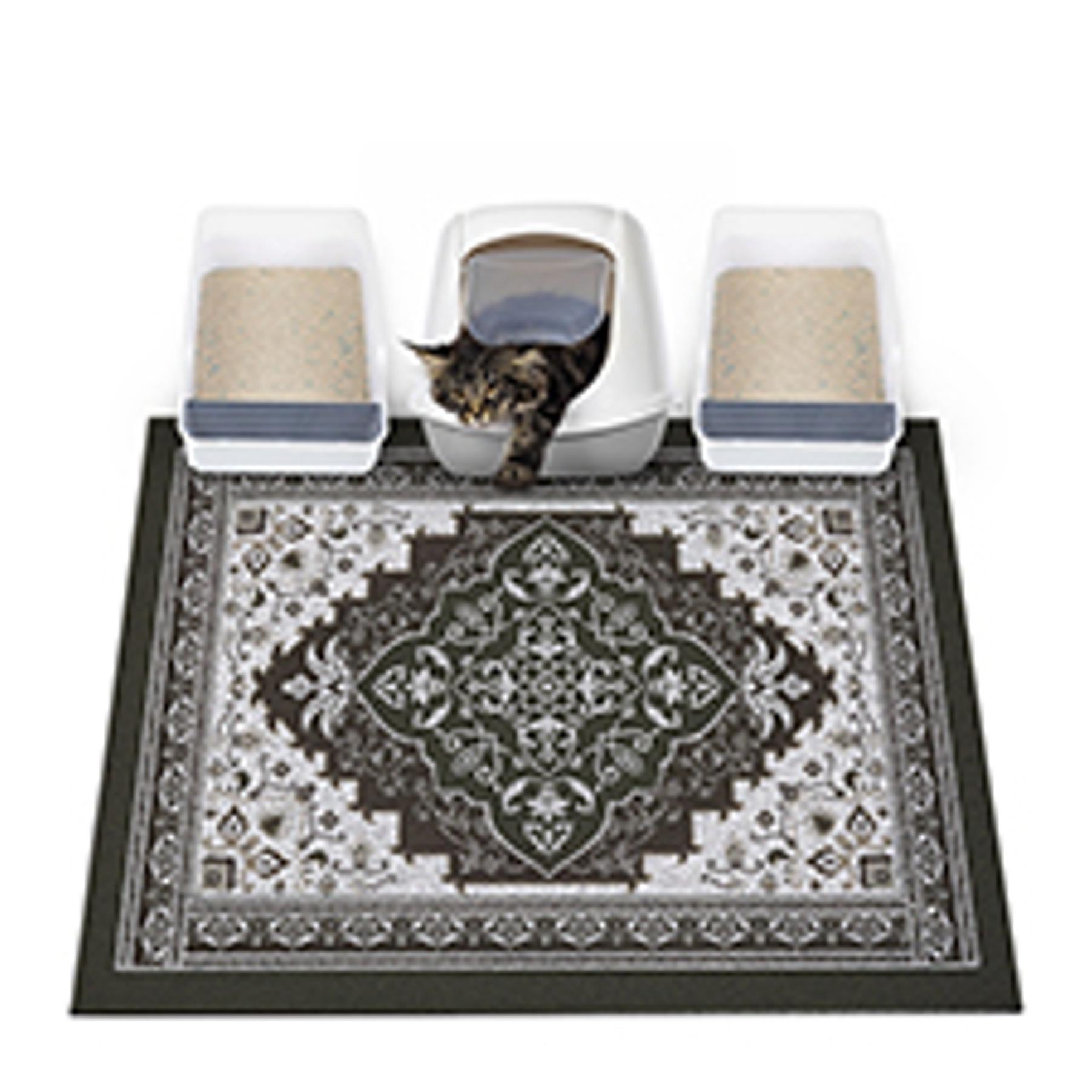 Cat Litter Mat with Non-Slip Bottom Litter Box Mat 33"X22" Litter Trapping Mat Easy to Clean Washable Cat Food Mat for Kitty