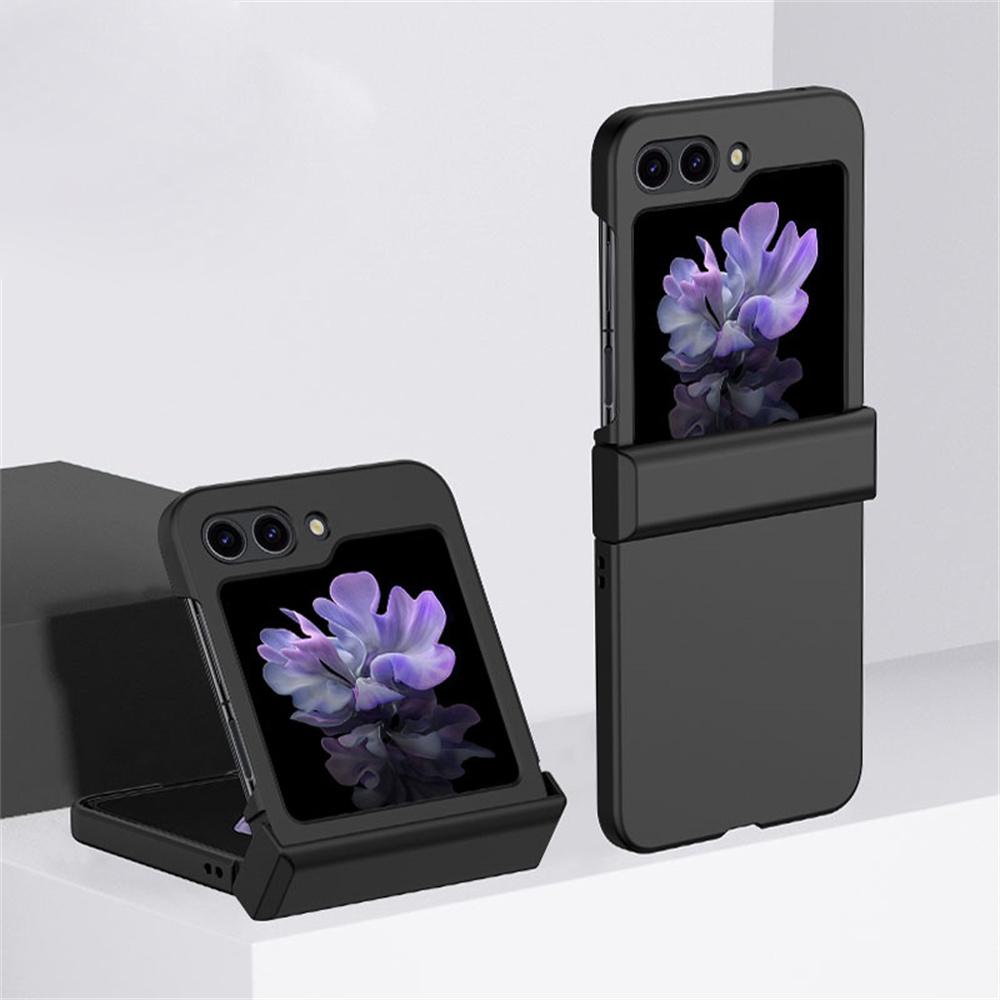 Luxury 3-in-1 Hinge Protection Foldable Smartphone Casing for Samsung Galaxy Z Flip 3/4/5/6/7, Ultra-Thin Shockproof Hard PC Armor Accessory for Handheld Devices, Polycarbonate