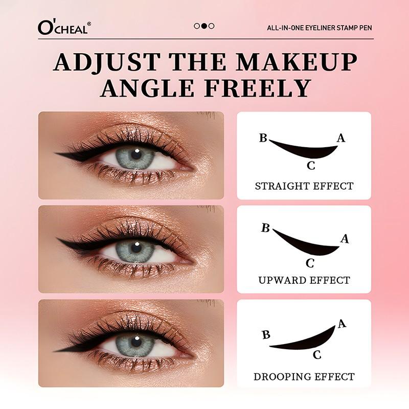 Smooth Dual-Ended Rotating Eyeliner Pen, Quick-Dry Non-Bleed Water Proof, Easy Application, Daily Commute Eye Liner, Single Item Balm Form