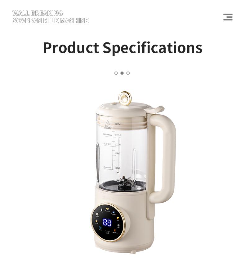 Multifunctional Soy Milk Maker with Timer Keep Warm Self Cleaning Juice Soy Milk Jam Making Functions 24 Hour Delay Start 7 Programs