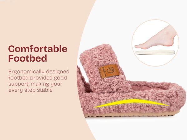 EverFoams Women's Fuzzy Open-Toe Slippers – Stylish Classic Slides with Soft Memory Foam, Non-Slip Rubber Sole, Perfect Cozy Footwear .